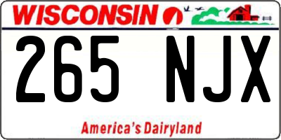 WI license plate 265NJX