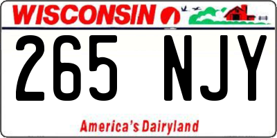 WI license plate 265NJY