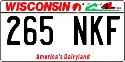 WI license plate 265NKF