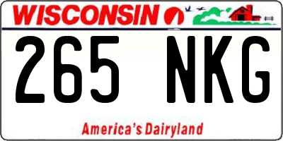 WI license plate 265NKG