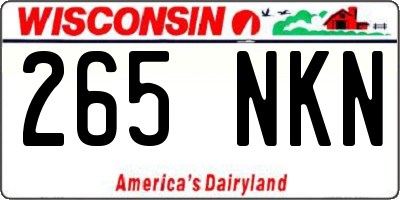WI license plate 265NKN