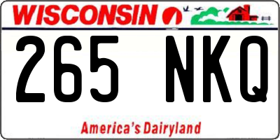 WI license plate 265NKQ