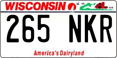 WI license plate 265NKR