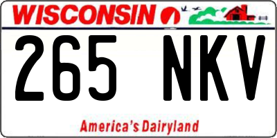 WI license plate 265NKV
