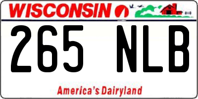 WI license plate 265NLB