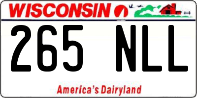 WI license plate 265NLL