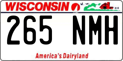 WI license plate 265NMH