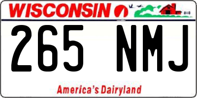 WI license plate 265NMJ