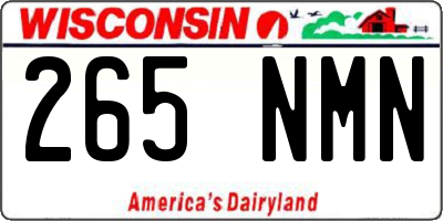 WI license plate 265NMN