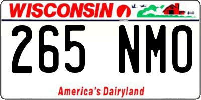 WI license plate 265NMO