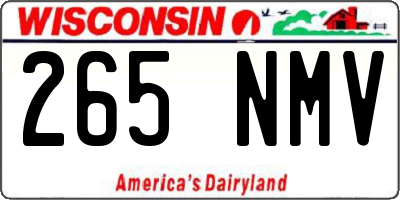 WI license plate 265NMV