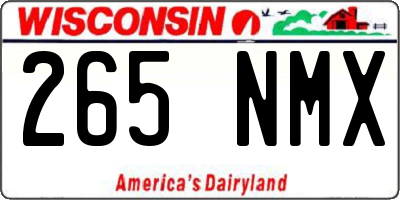 WI license plate 265NMX