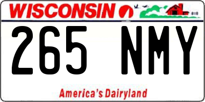 WI license plate 265NMY