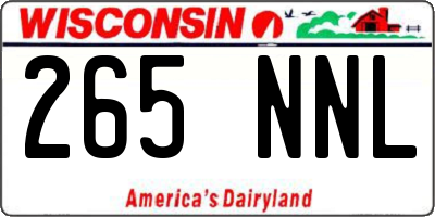 WI license plate 265NNL