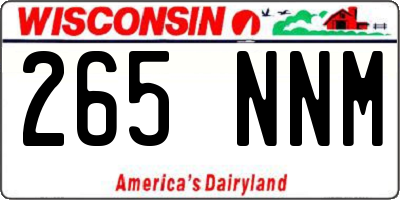 WI license plate 265NNM