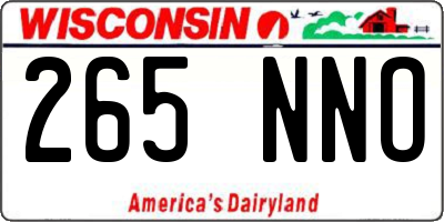 WI license plate 265NNO