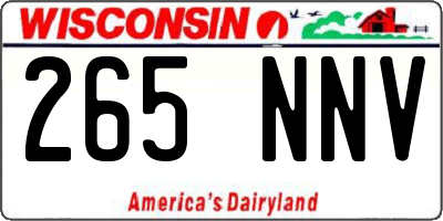 WI license plate 265NNV