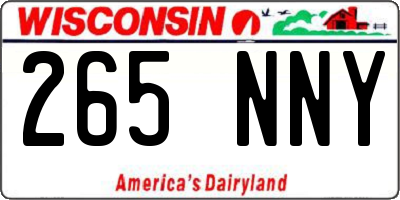 WI license plate 265NNY