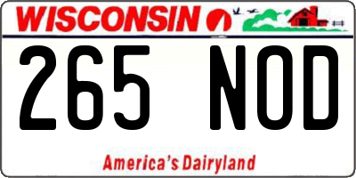 WI license plate 265NOD