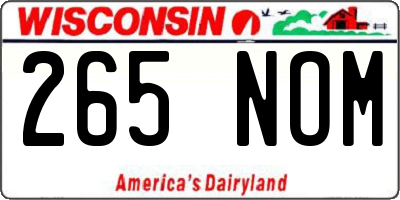 WI license plate 265NOM
