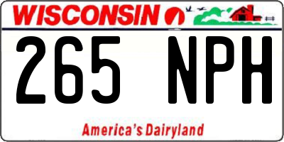 WI license plate 265NPH