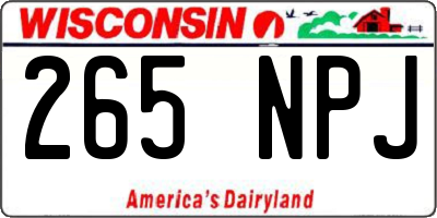 WI license plate 265NPJ