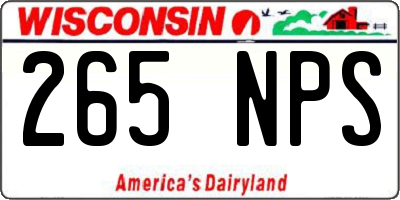 WI license plate 265NPS