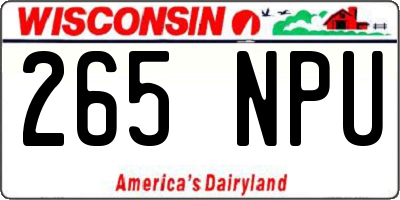 WI license plate 265NPU