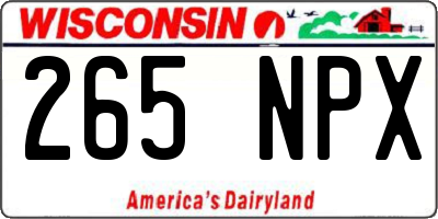 WI license plate 265NPX