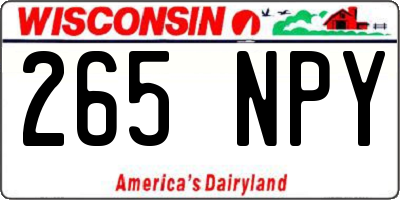 WI license plate 265NPY