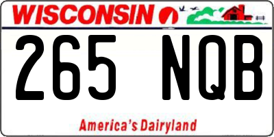 WI license plate 265NQB