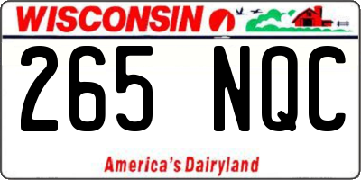 WI license plate 265NQC
