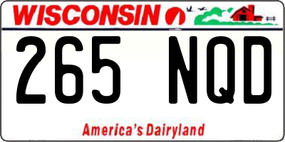 WI license plate 265NQD