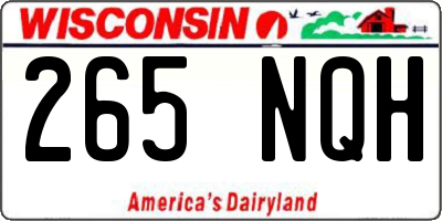 WI license plate 265NQH