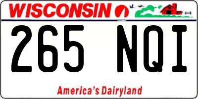 WI license plate 265NQI