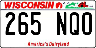 WI license plate 265NQO