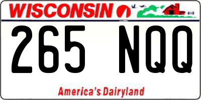 WI license plate 265NQQ