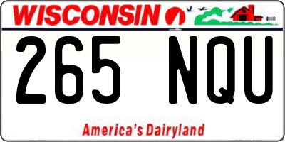 WI license plate 265NQU