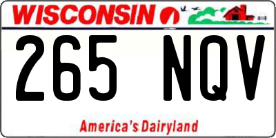 WI license plate 265NQV