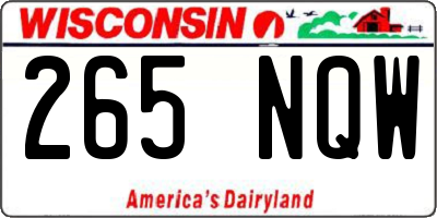 WI license plate 265NQW