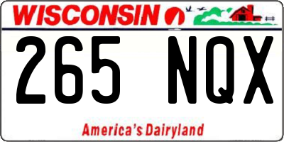 WI license plate 265NQX