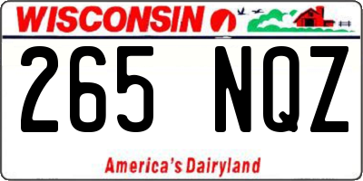 WI license plate 265NQZ