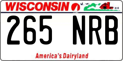WI license plate 265NRB