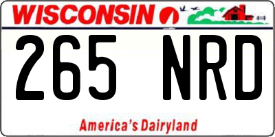 WI license plate 265NRD