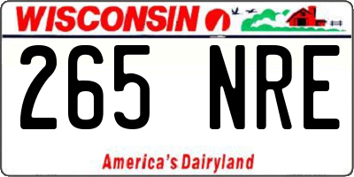 WI license plate 265NRE