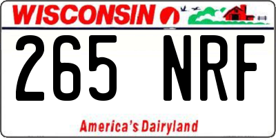 WI license plate 265NRF
