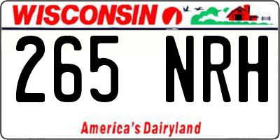 WI license plate 265NRH