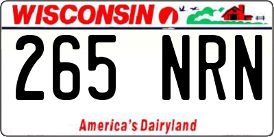 WI license plate 265NRN