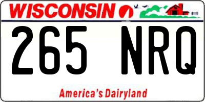 WI license plate 265NRQ