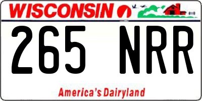 WI license plate 265NRR